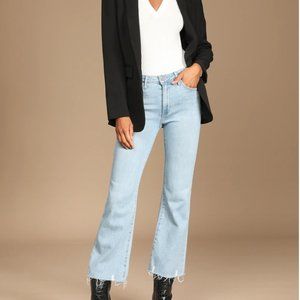 JUST BLACK DENIM -  Light Wash Denim High-Rise Cropped Flare Jeans SZ 24